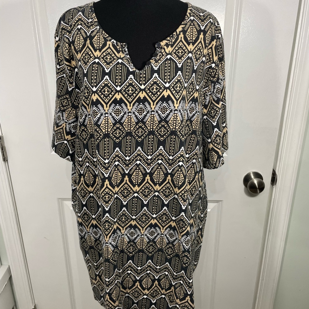 Catherine’s Geometric Patterned Tunic Blouse Size… - image 1